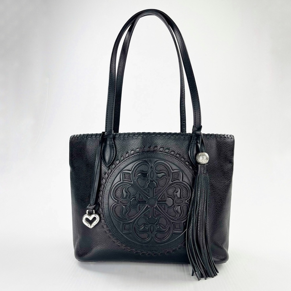 Brighton Black Tote with Silver Heart Charm